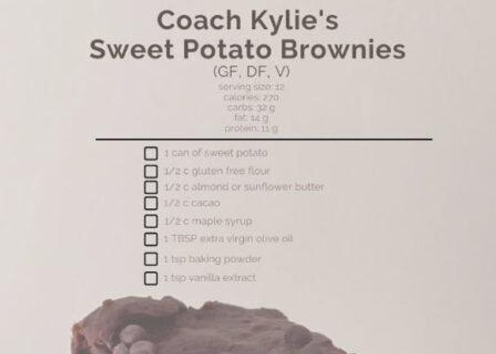Healthy sweet potato brownies on a plate